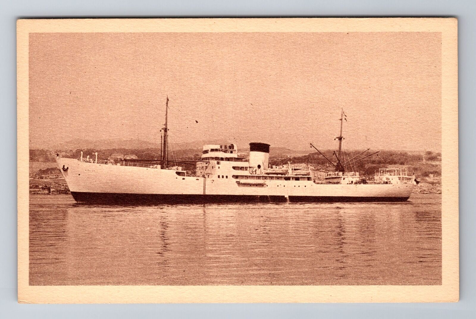 Compagnie Fraissinet, Ship, Transportation, Antique, Vintage Souvenir Postcard