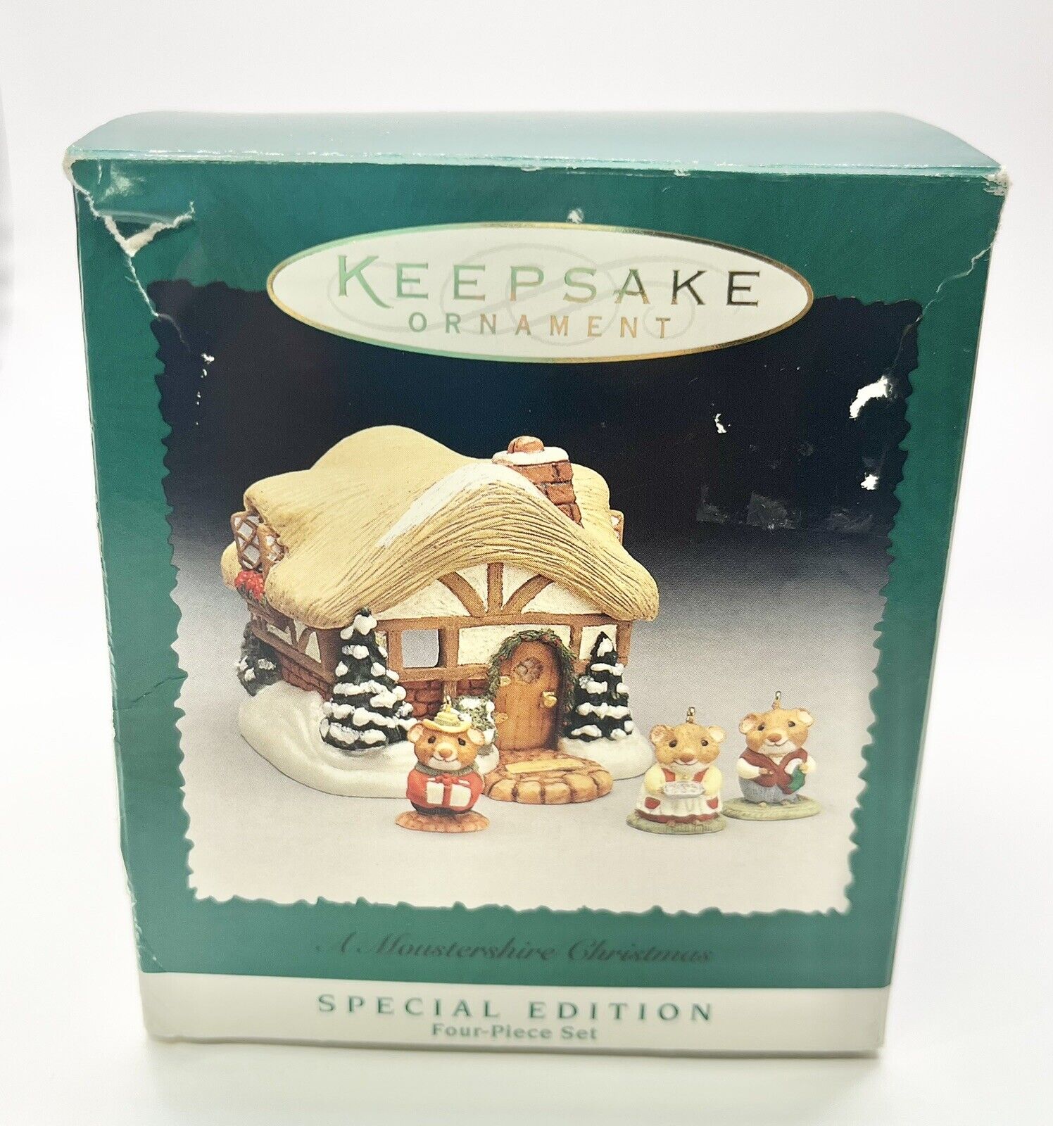 Hallmark Keepsake Miniature Ornament A Moustershire Christmas 4 Pc 1995