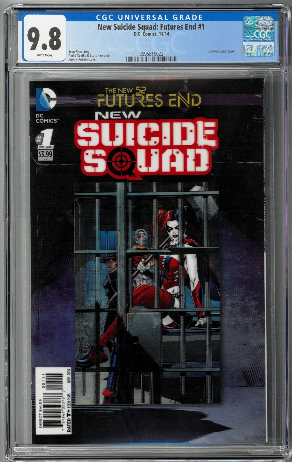 New Suicide Squad: Futures End #1 CGC 9.8 (Nov 2014, DC) Harley Quinn, 3-D Cover