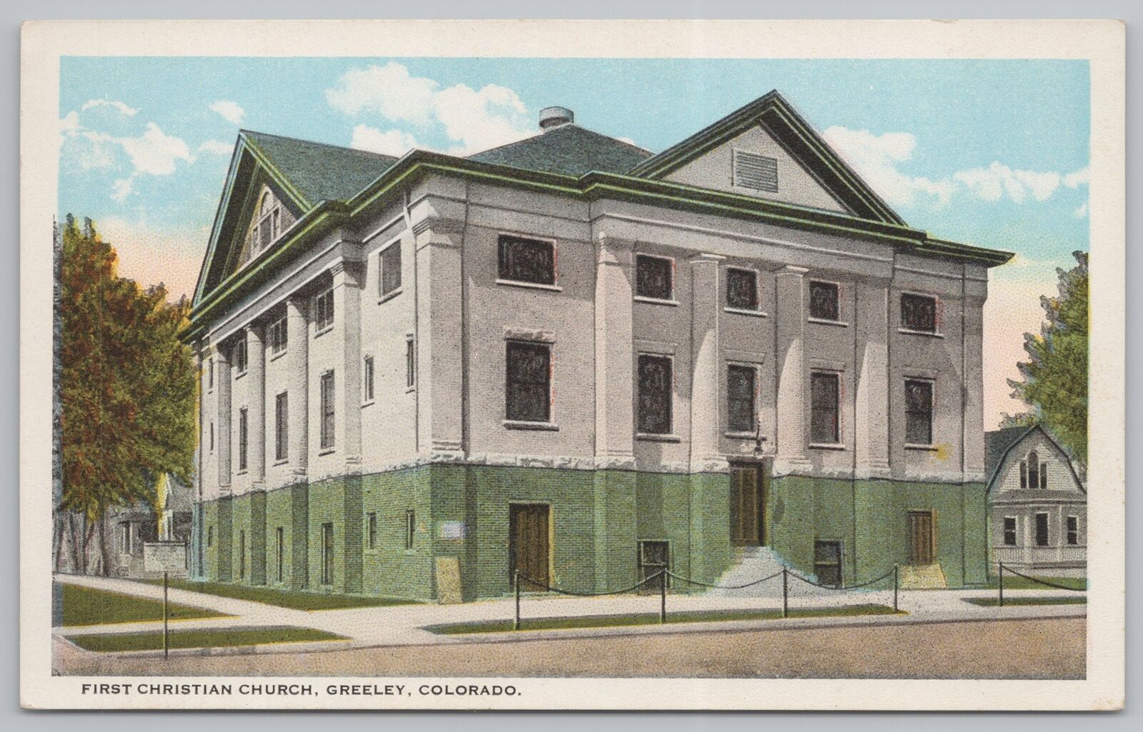 Greeley Colorado~First Christian Church~Vintage Postcard