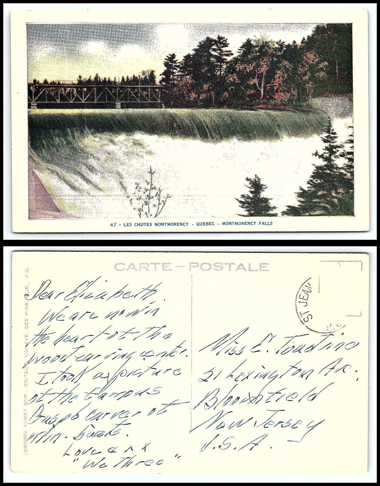 CANADA Postcard - Quebec, Montmorency Falls \