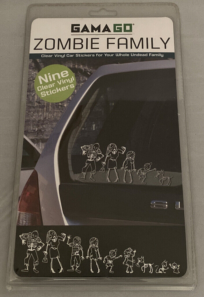 Zombie Family Car Stickers 9 Clear Vinyl Stickers New Sealed Gamago