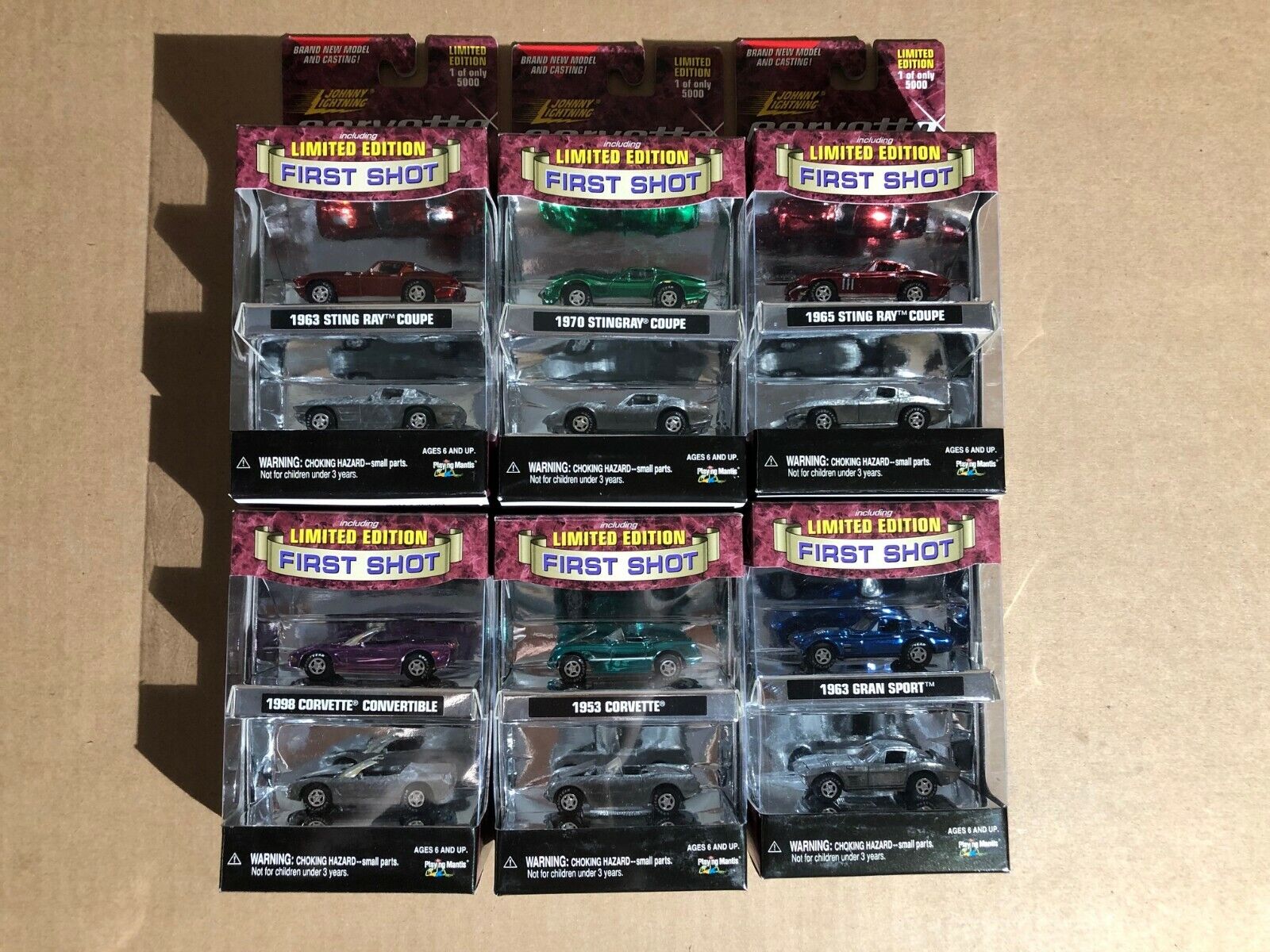 Johnny Lightning 6 Car Set Corvette Collection Limited Edition with First Shot