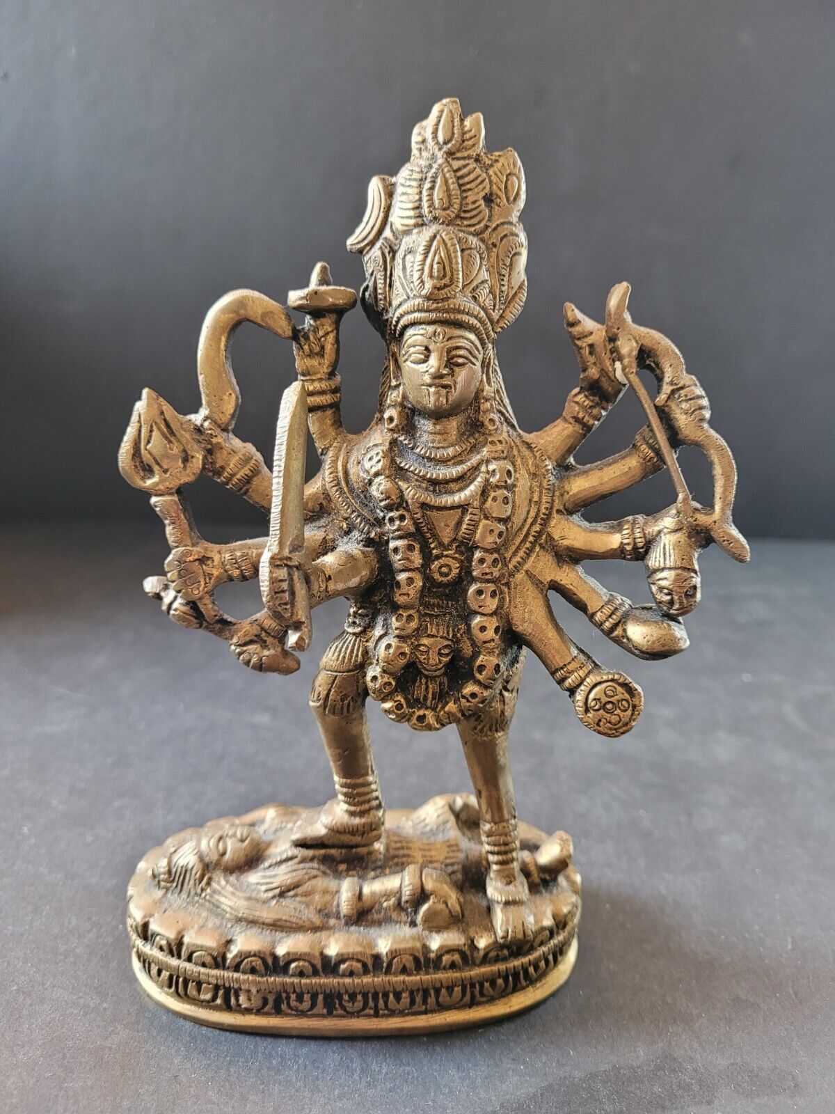 Kali Idol Figurine Statue Original Old Hand Crafted Engraved