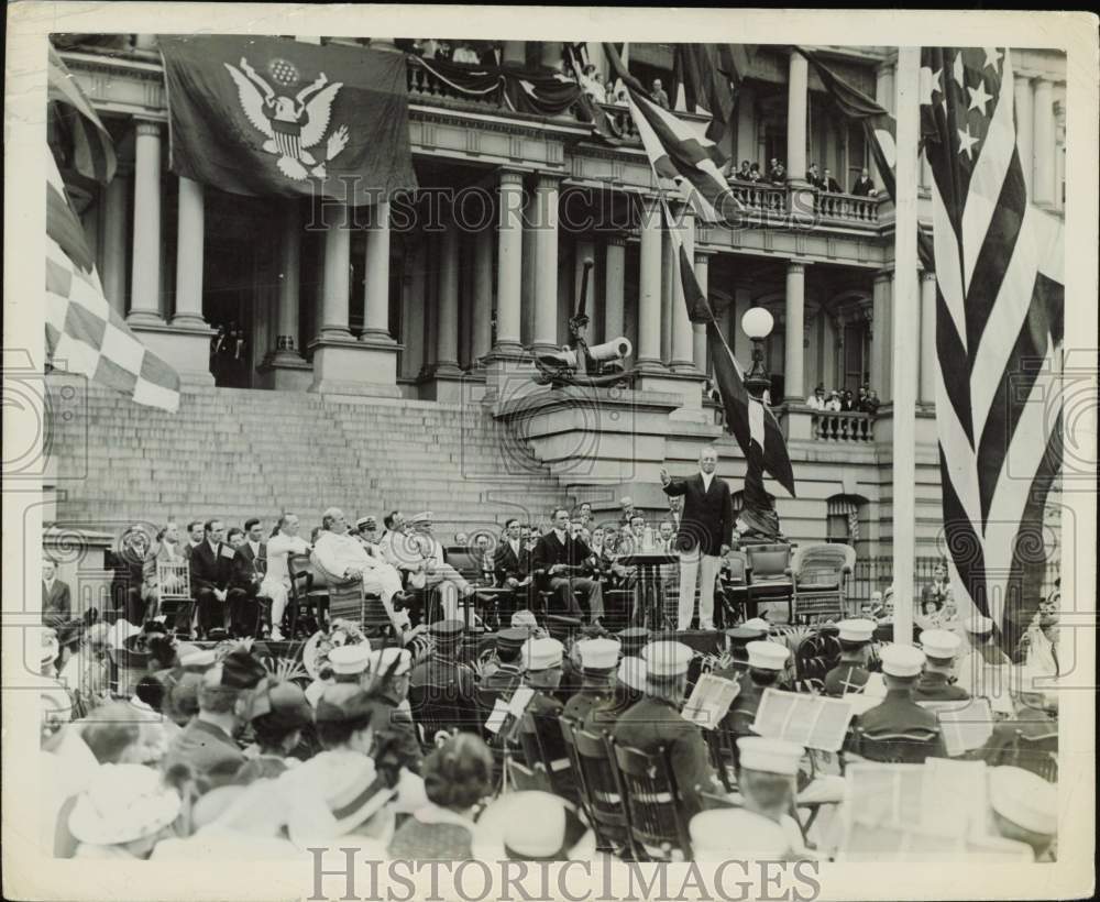 1914 Press Photo President Woodrow Wilson gives Flag Day speech, Washington, D.C