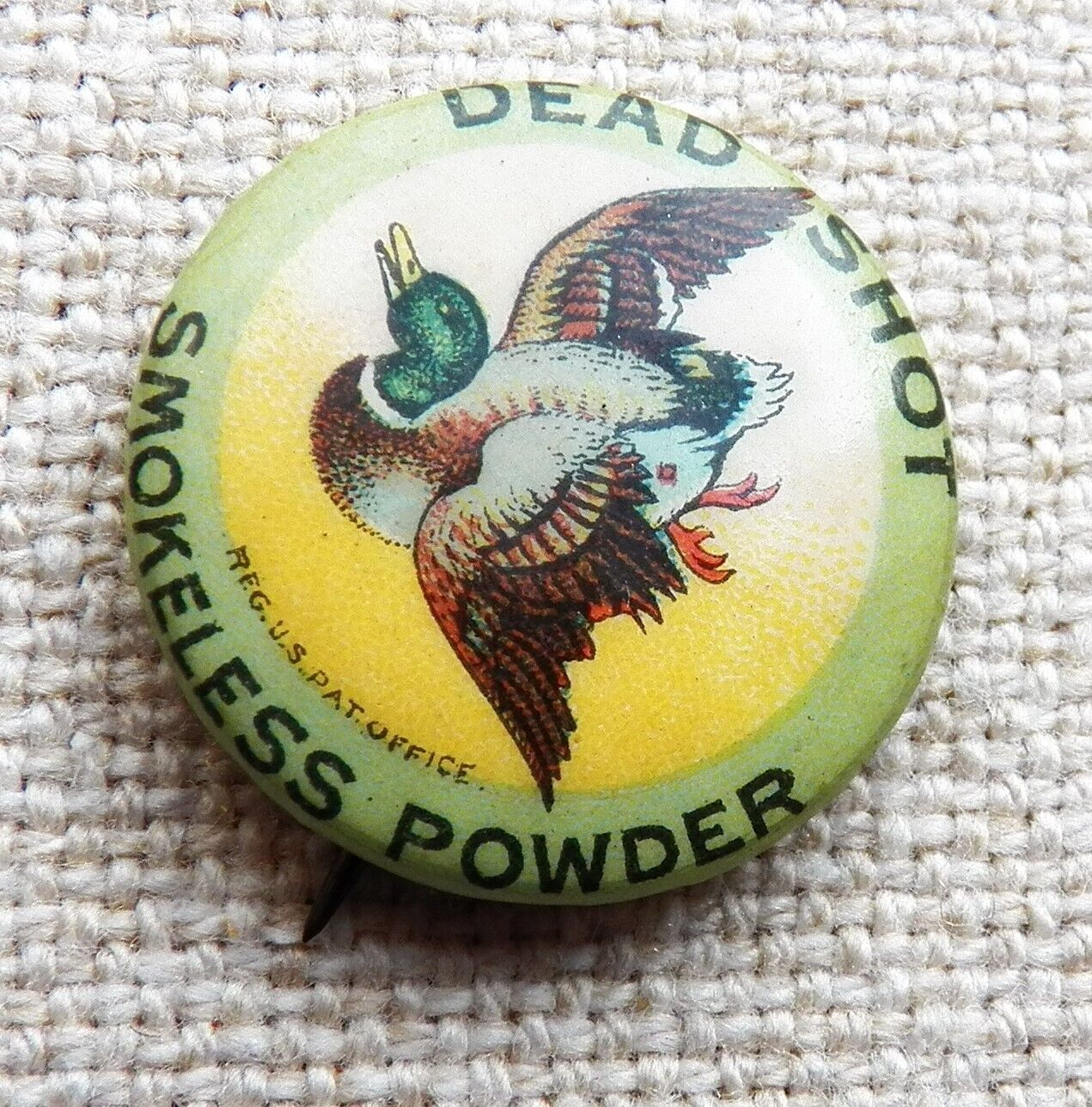 Dead Shot Smokeless Powder Pinback Button #3 - Vintage