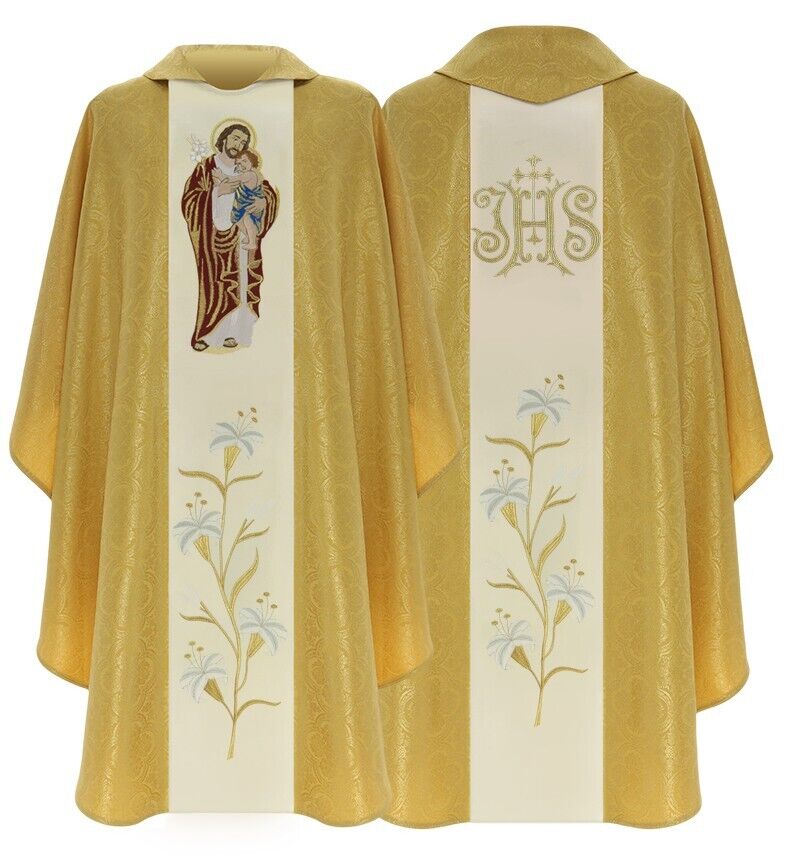 Gold/cream Gothic Chasuble with stole 