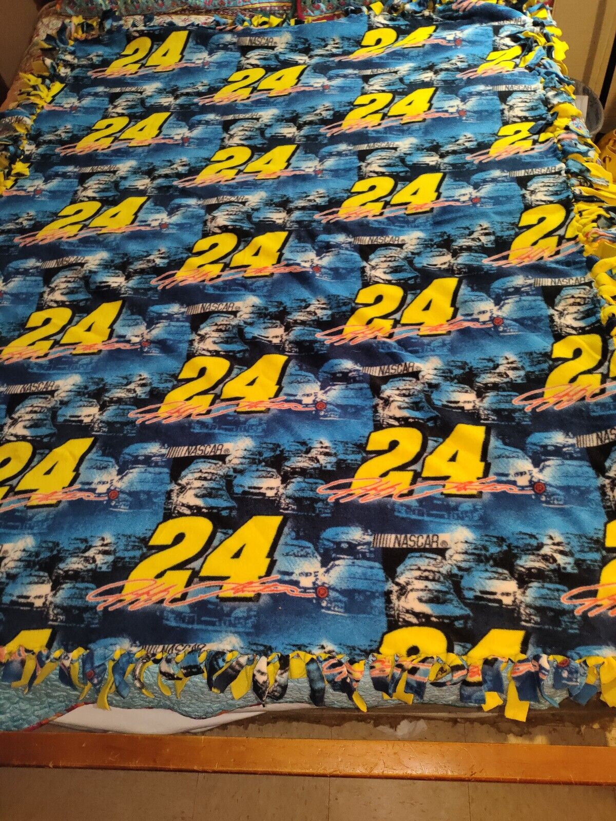 NASCAR Jeff Gordon #24 Reversible Blanket 65x47 HANDMADE EUC