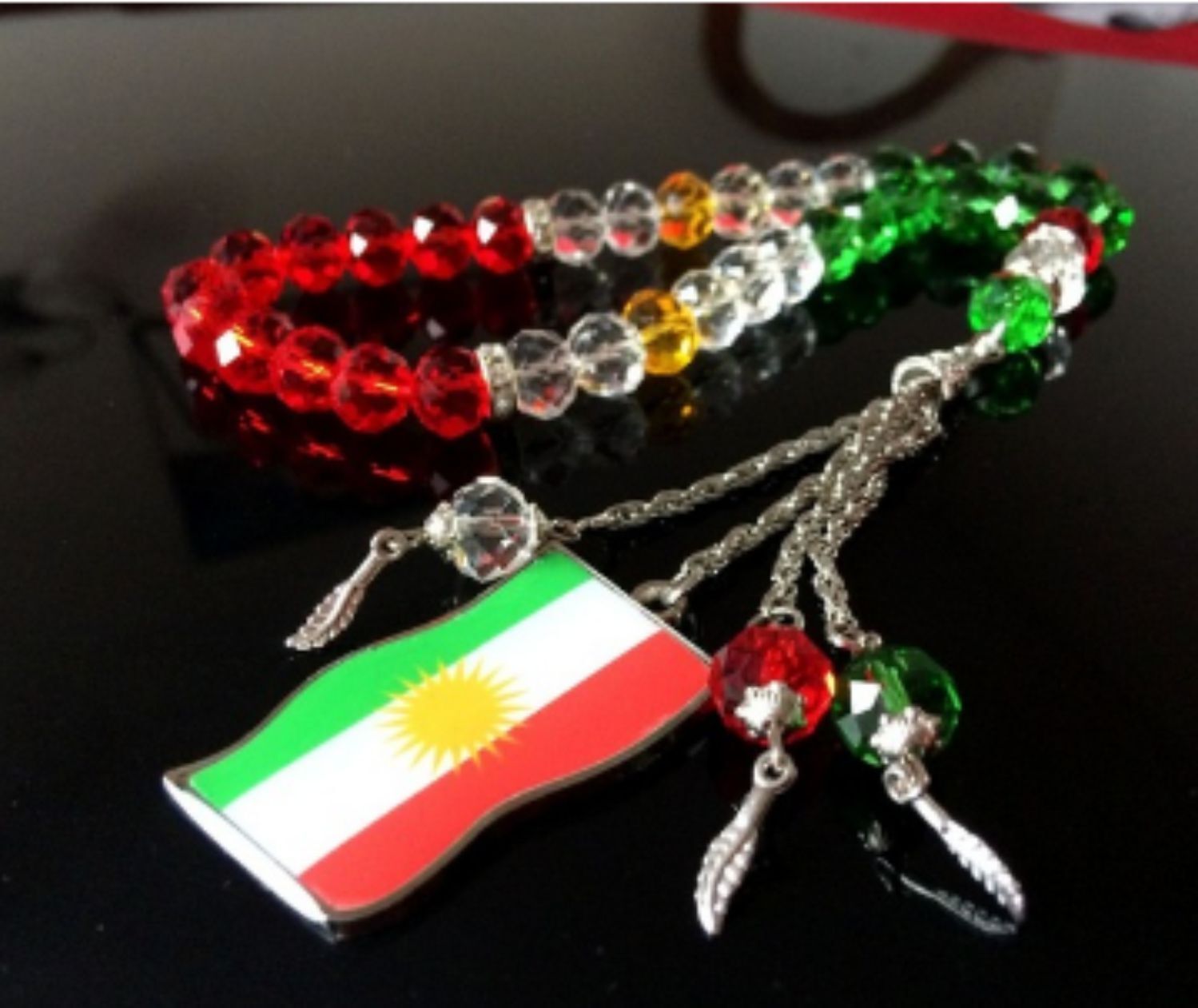 Kurdistan Flag Map Islamic Rosary 33 Beads Islam Souvenir Kurdish Masbaha Allah