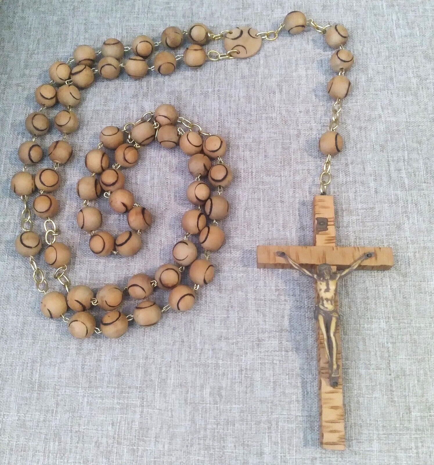 Large Vintage Wall Hanging Rosary Crucifix - 59\