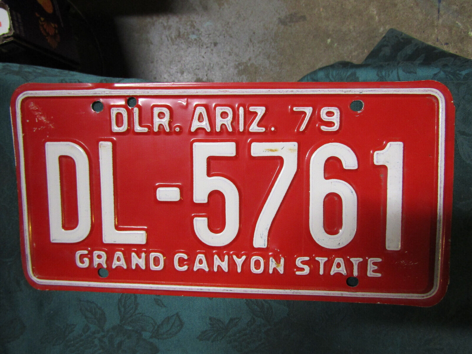 1979 Arizona Dealer License Plate DL-5761, Auto Car Dealership Phoenix Flagstaff