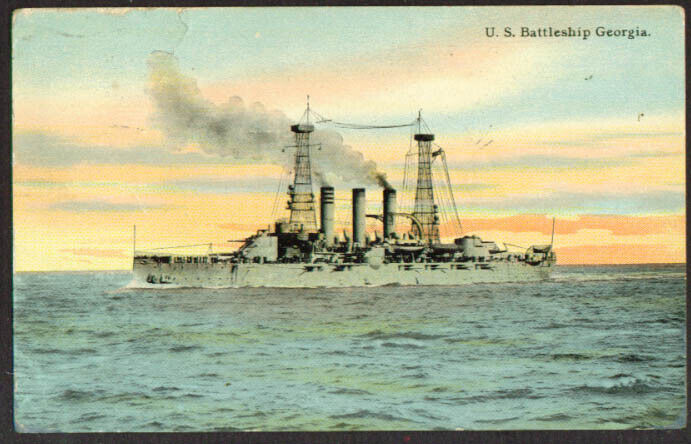 U S Navy Battleship U S S Georgia postcard 1911