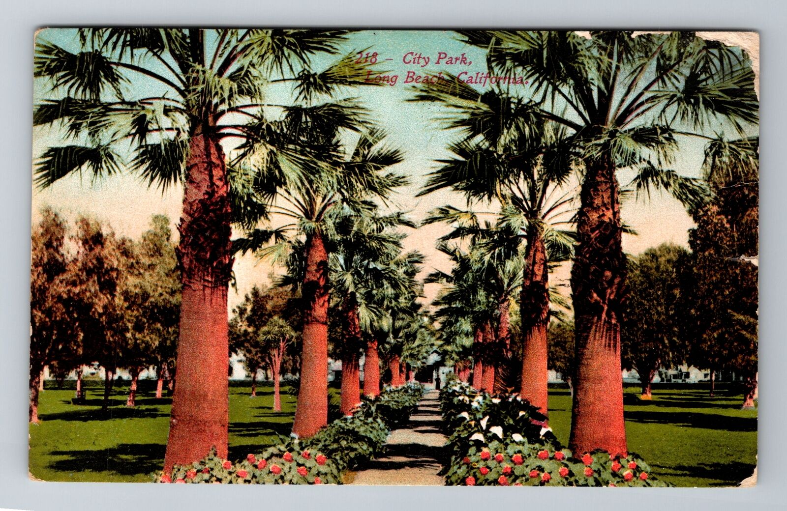 Long Beach CA-California, City Park, Antique, Vintage Souvenir Postcard