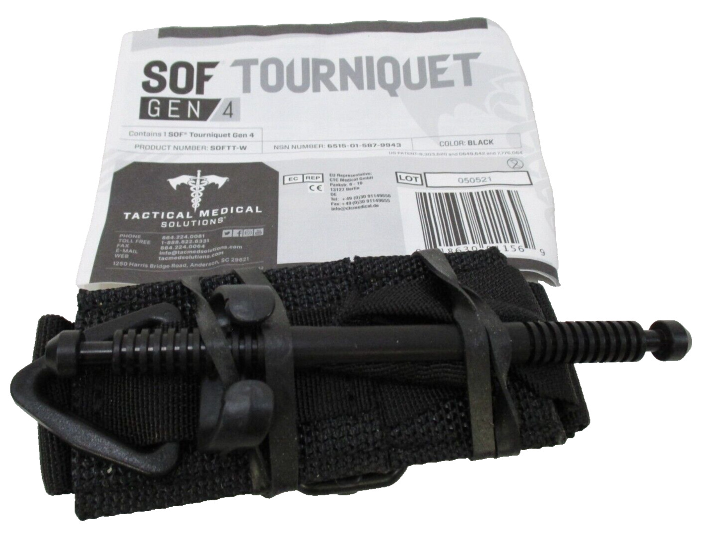 Tactical Medical Solutions SOF Tourniquet GEN 4 Black Metal Rod TQ Military IFAK