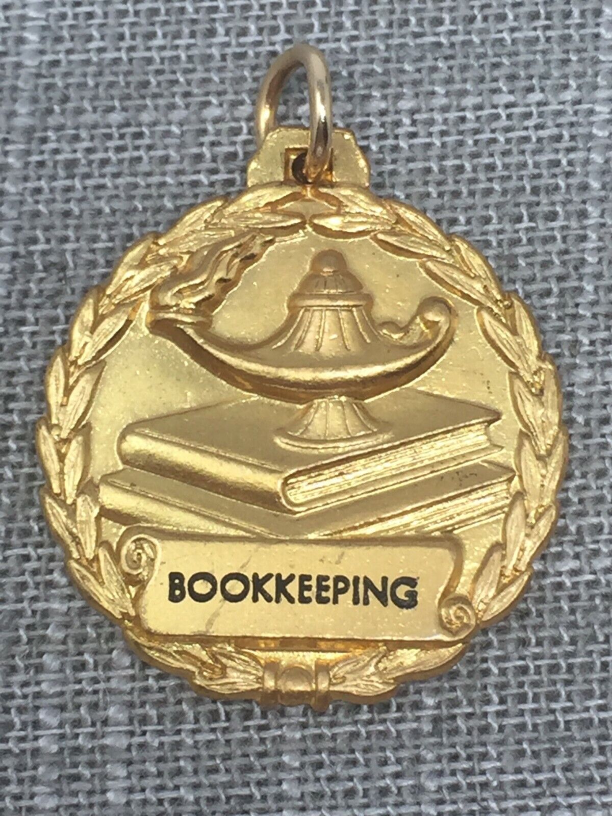 Balfour Bookkeeping Medal Award 10K Gold Plated Stamped 1974 S. U. Rally 1st