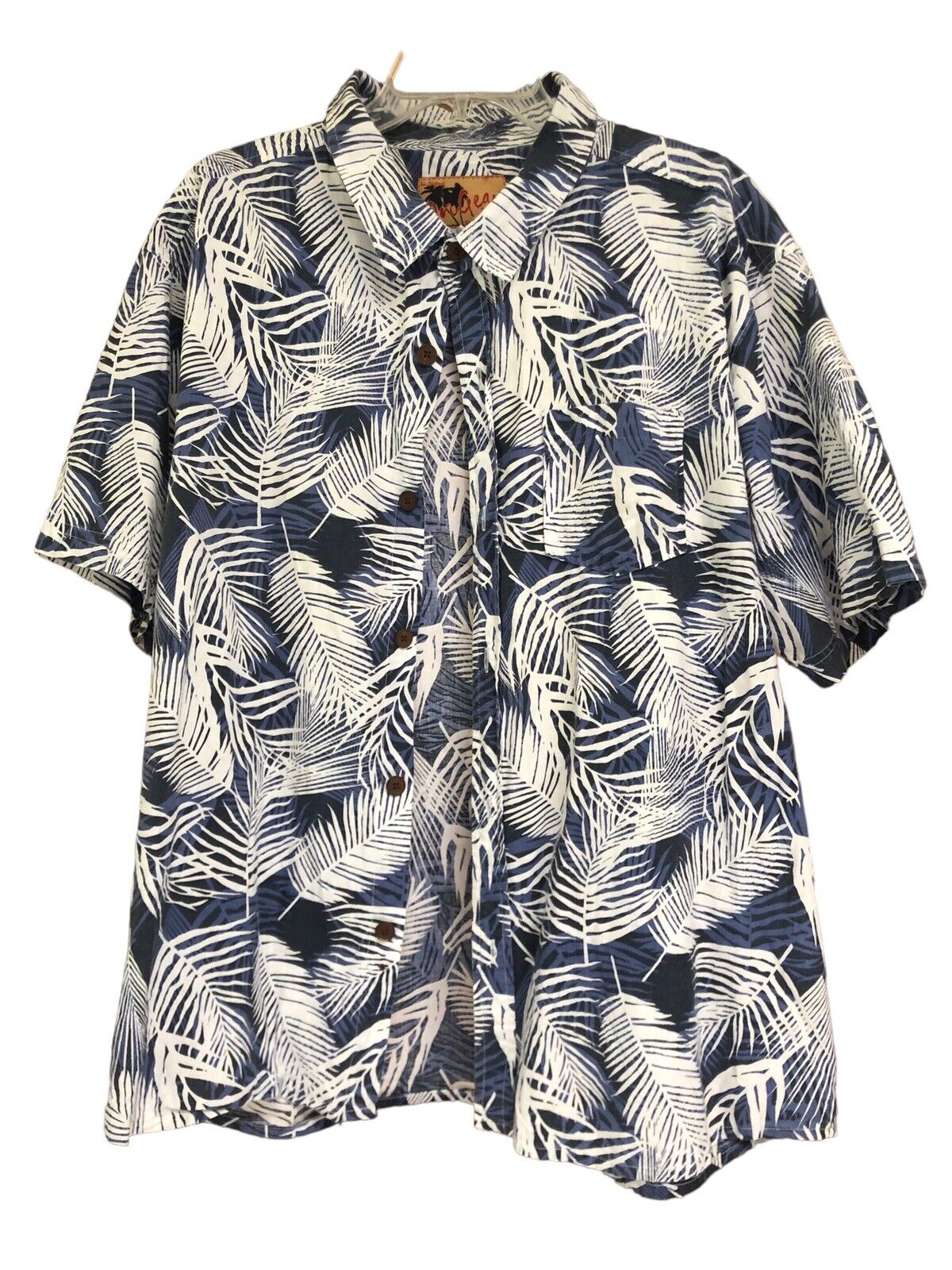 INGEAR Hawaiian Shirt Men’s Size Large Blue and White