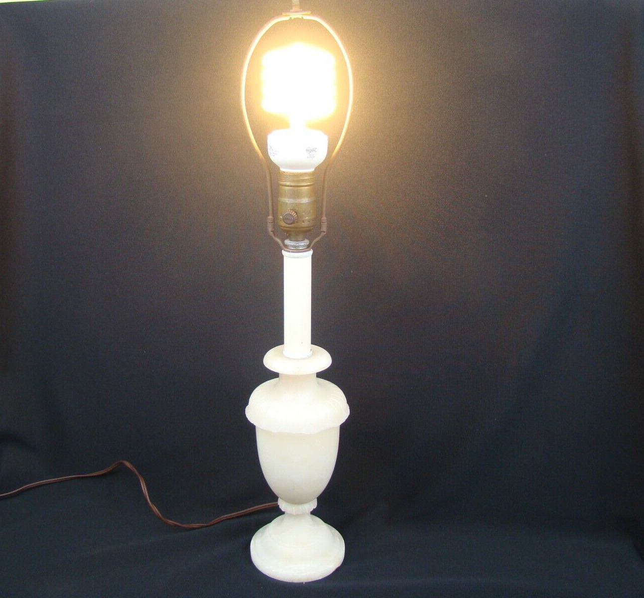 Vintage Carved Alabaster Lamp - Base 9\