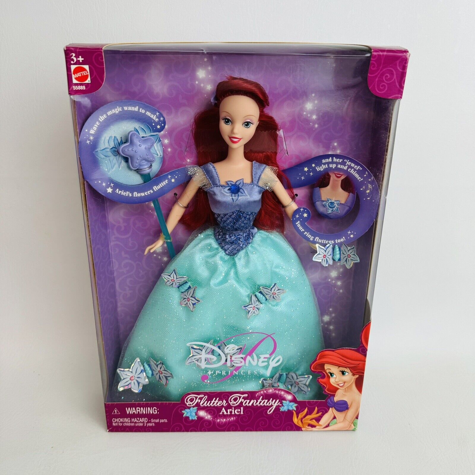 Vintage 2002 Mattel Disney Princess Flutter Fantasy Ariel Doll New