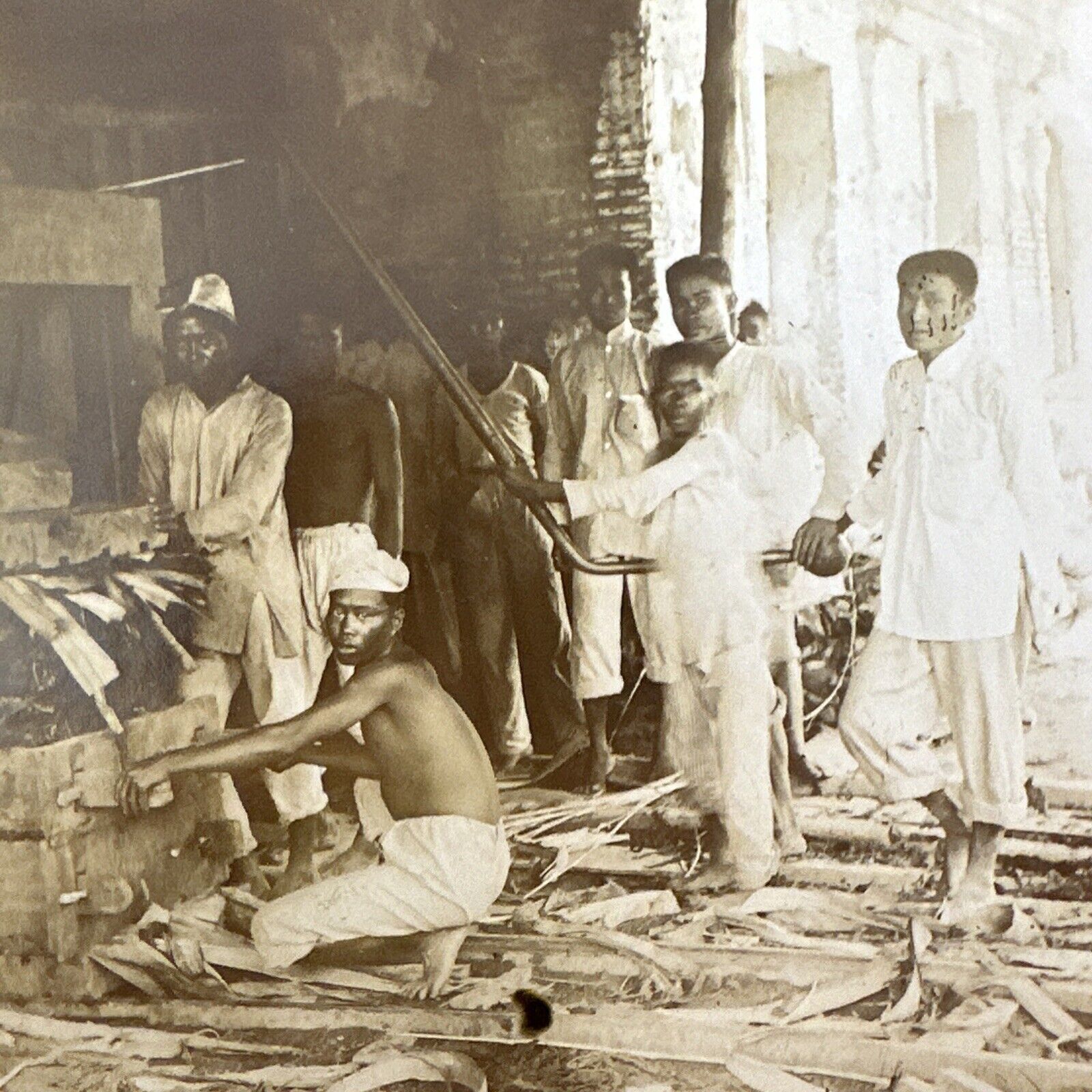 Woodturning? Sawmill, Craftsman VINTAGE PHOTO Indian/African Workers Early 1900s