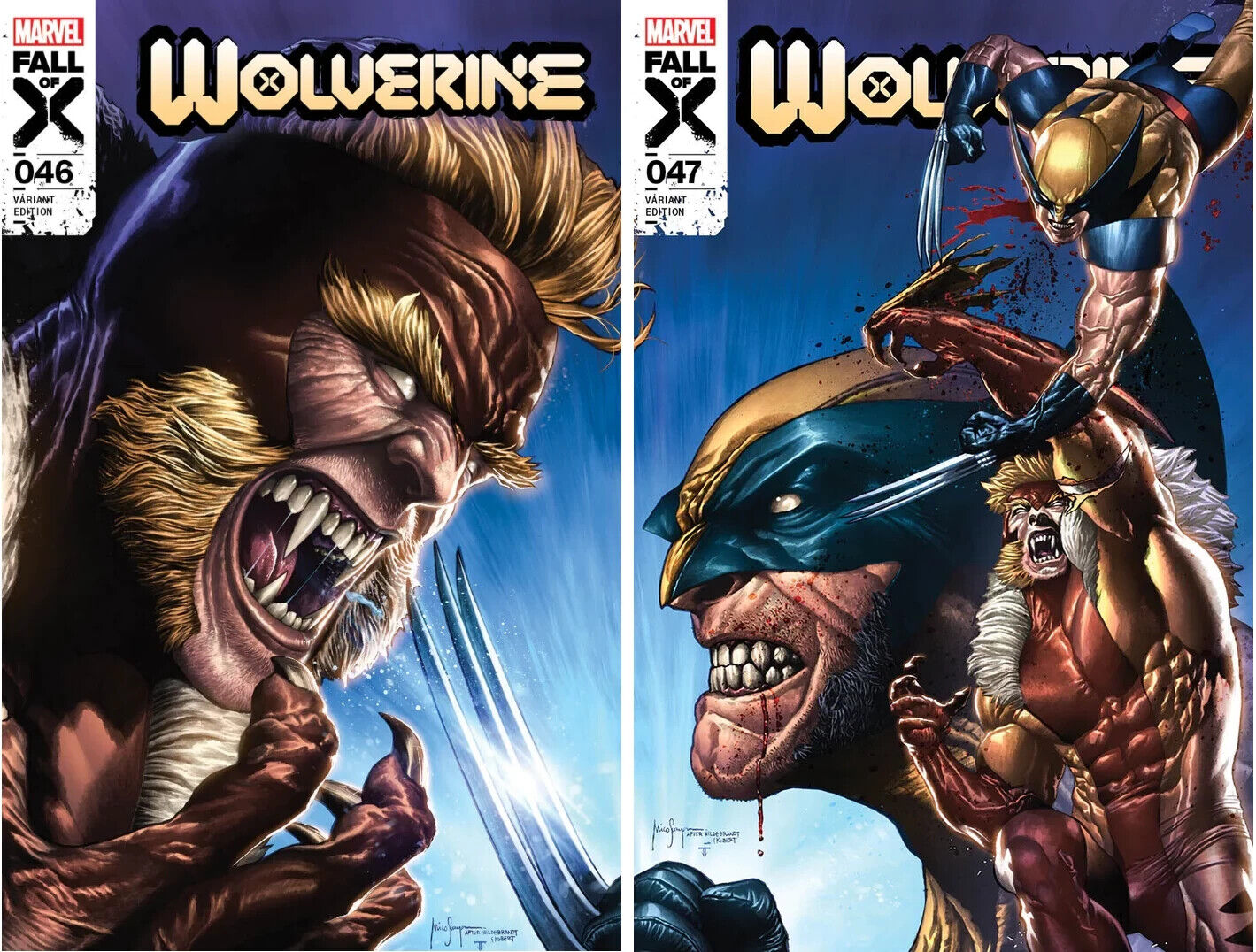 WOLVERINE #46 & 47 (MICO SUAYAN CONNECTING VARIANT SET)(2024) ~ Marvel Comics