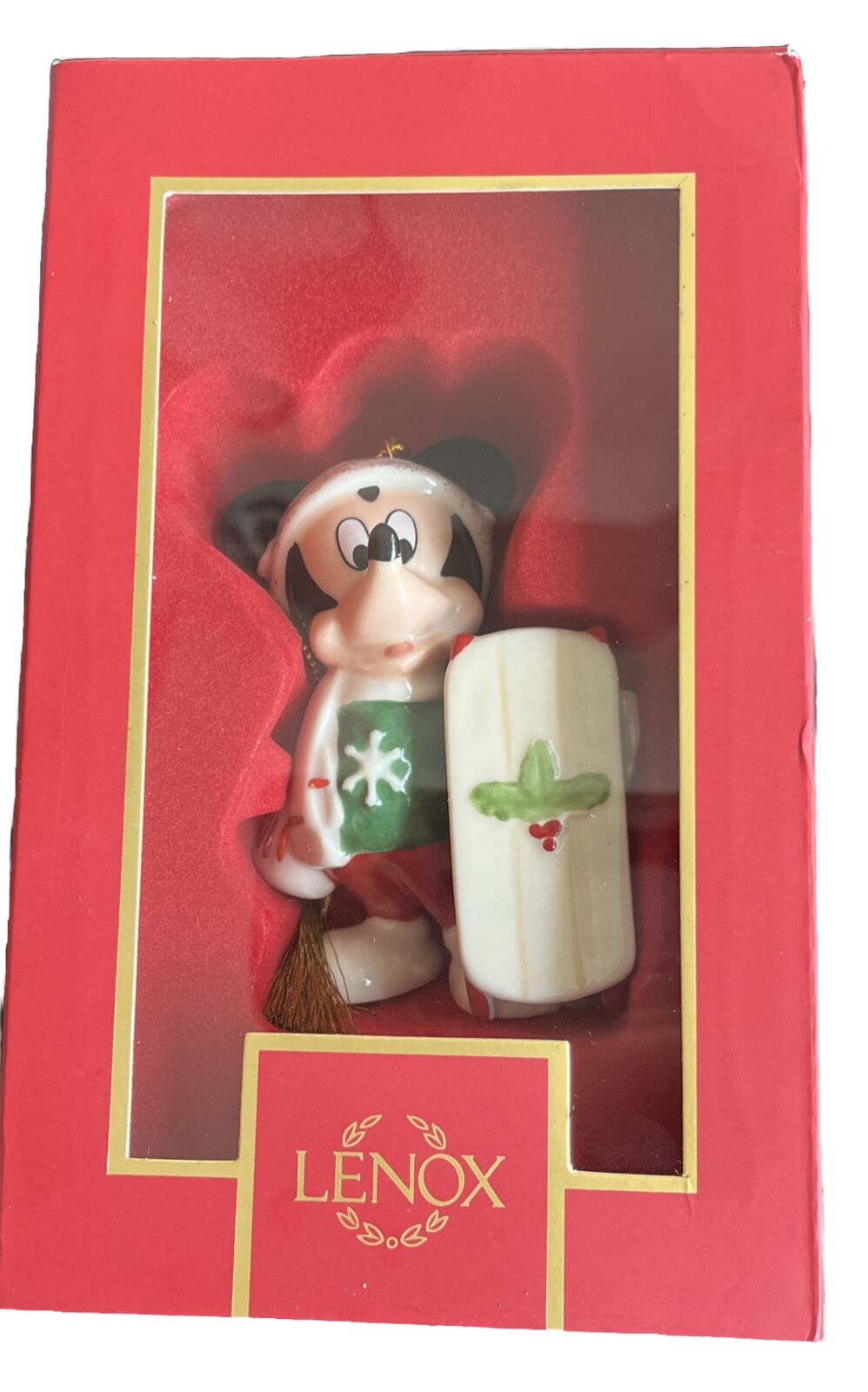 LENOX DISNEY SHOWCASE COLLECTION LET IT SNOW MICKEY ORNAMENT 3.7 in NEW IN BOX