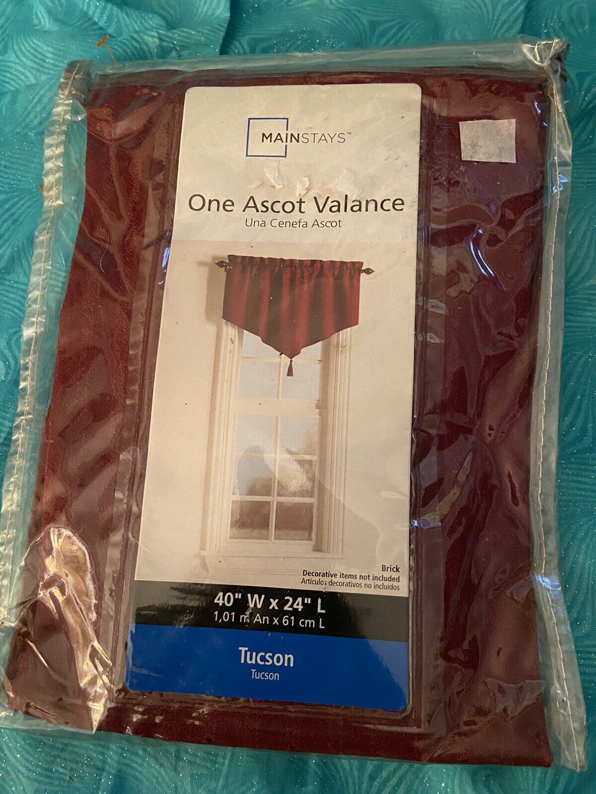 Mainstays New In Bag One Ascot Valance Tucson Brick 40\