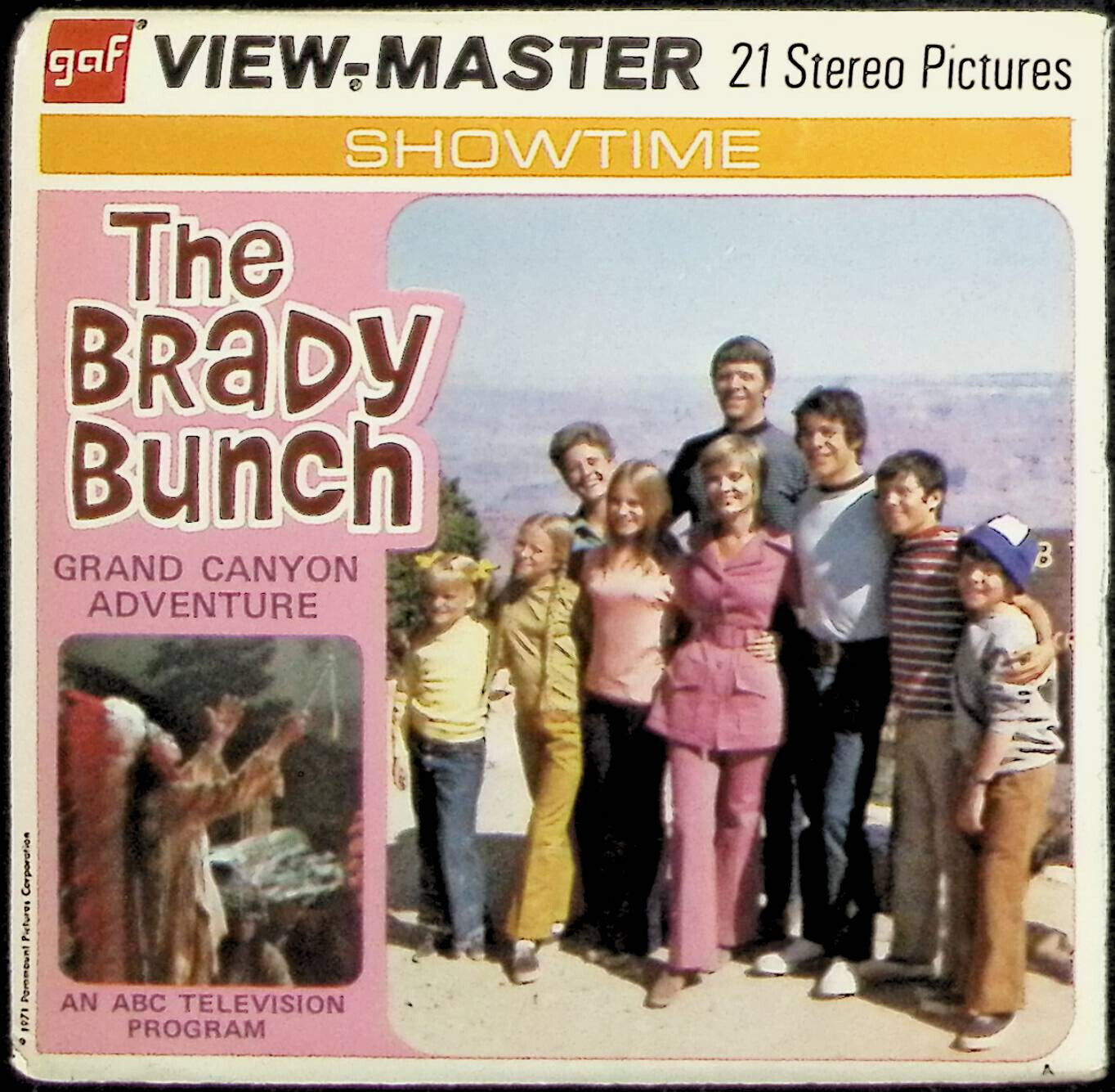 The Brady Bunch Grand Canyon Adventure 1971 3d View-Master 3 Reel Packet