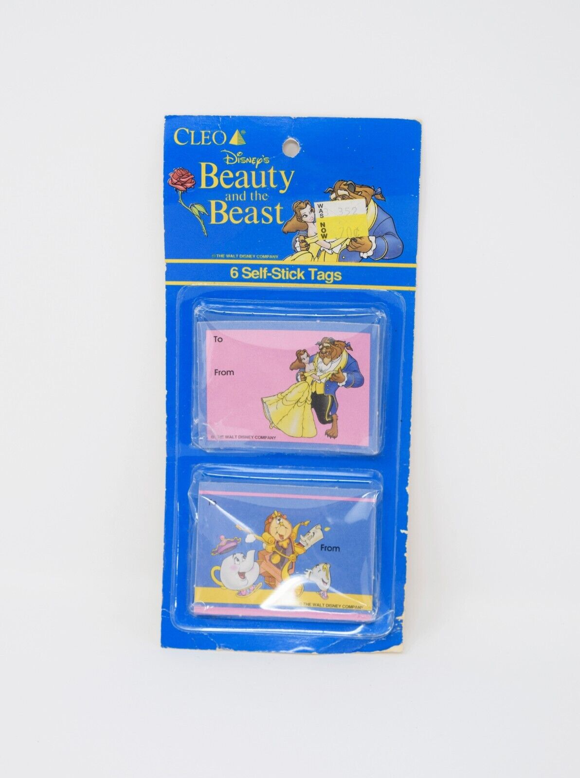 Vintage 1991 Cleo Beauty and the Beast Self-Stick To From Gift Tags SEALED