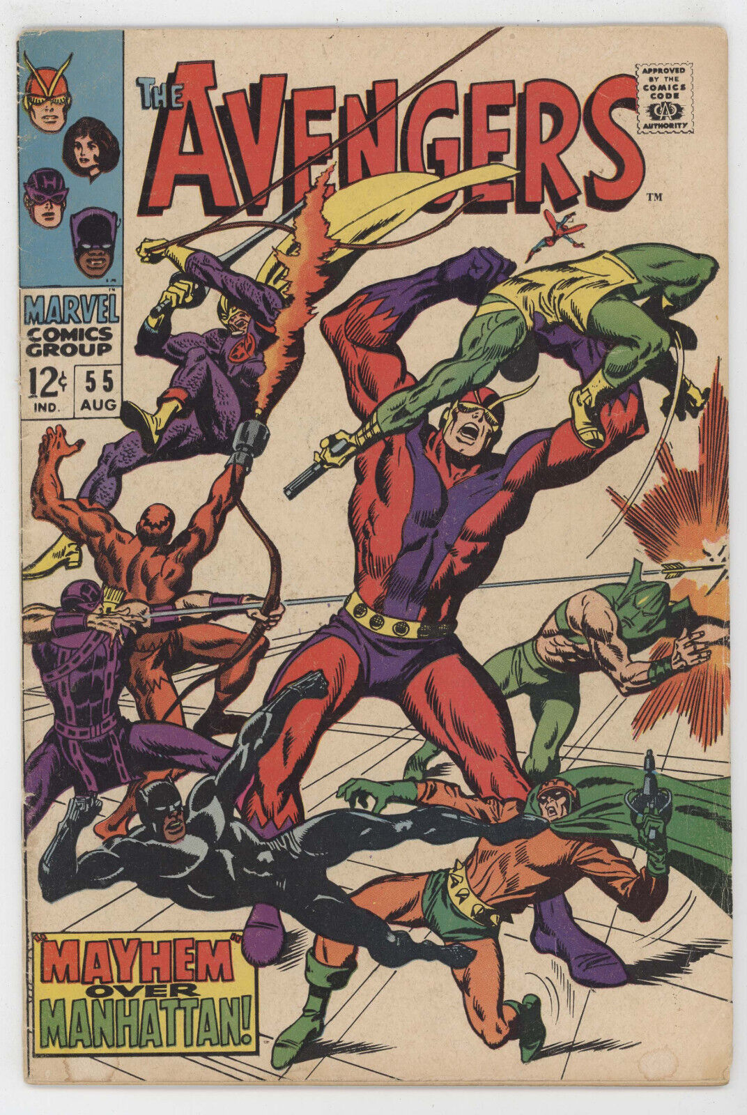Avengers 55 Marvel 1968 VG 1st Ultron Black Panther Hawkeye Masters Of Evil