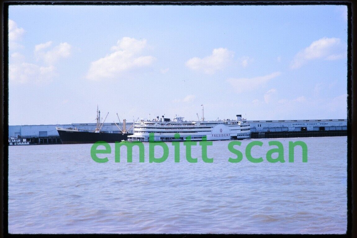 Original Slide, Steamboat SS President at New Orleans, 1963