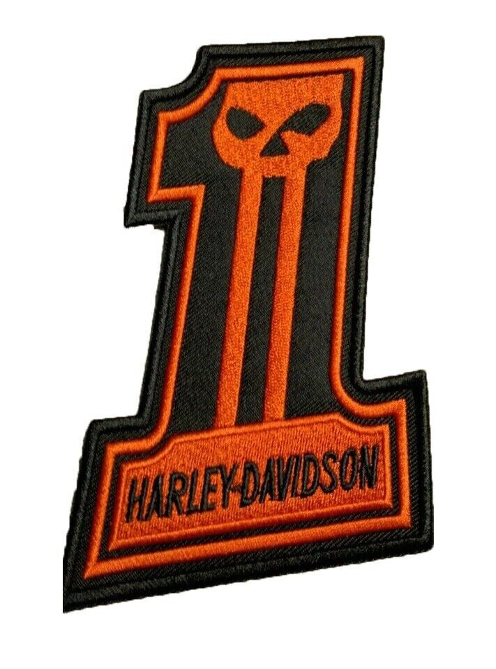 HARLEY DAVIDSON NUMBER 1 SKULL - Motorcycle VEST Back PATCH 5\
