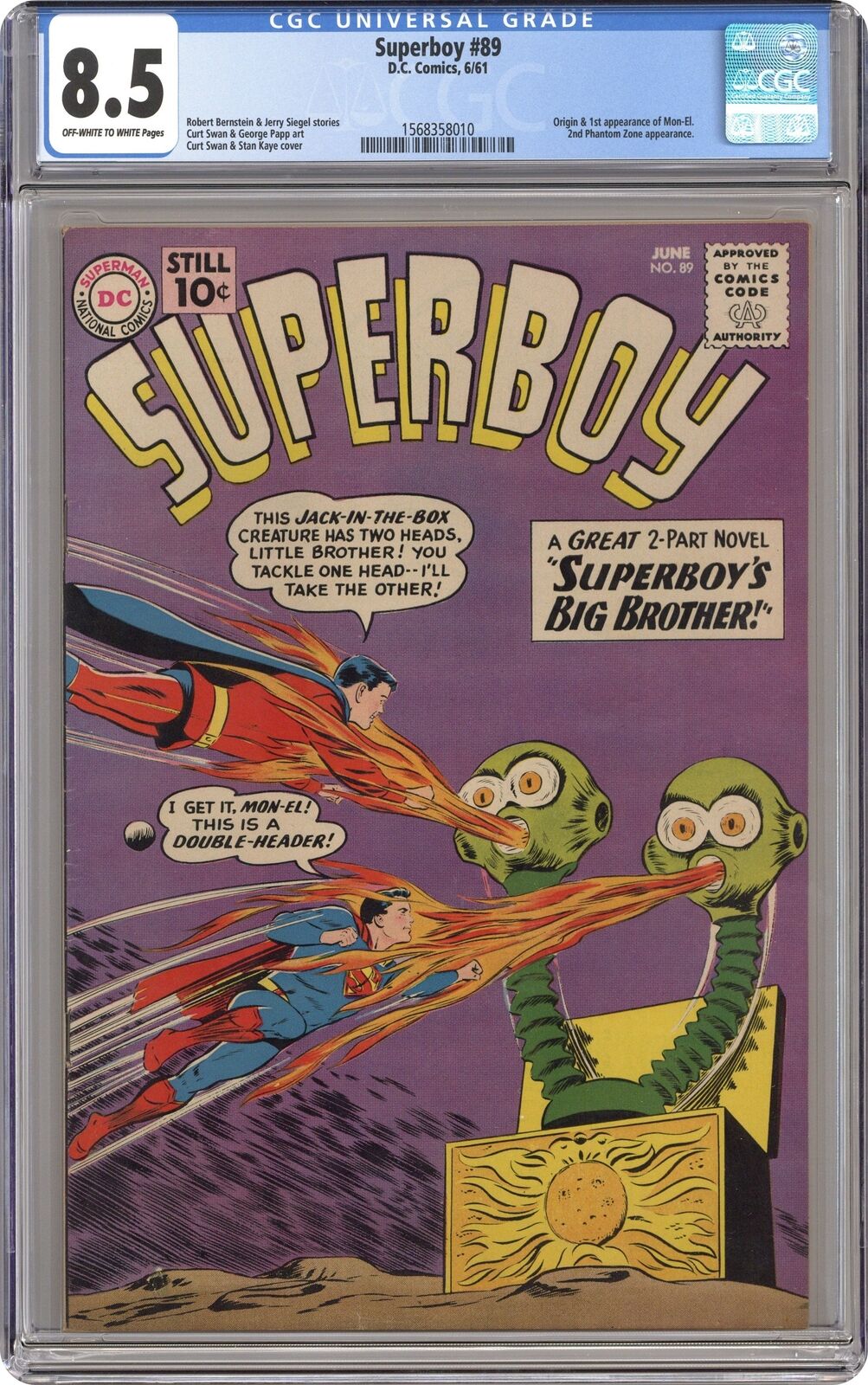 Superboy #89 CGC 8.5 1961 1568358010 1st app. Mon-El