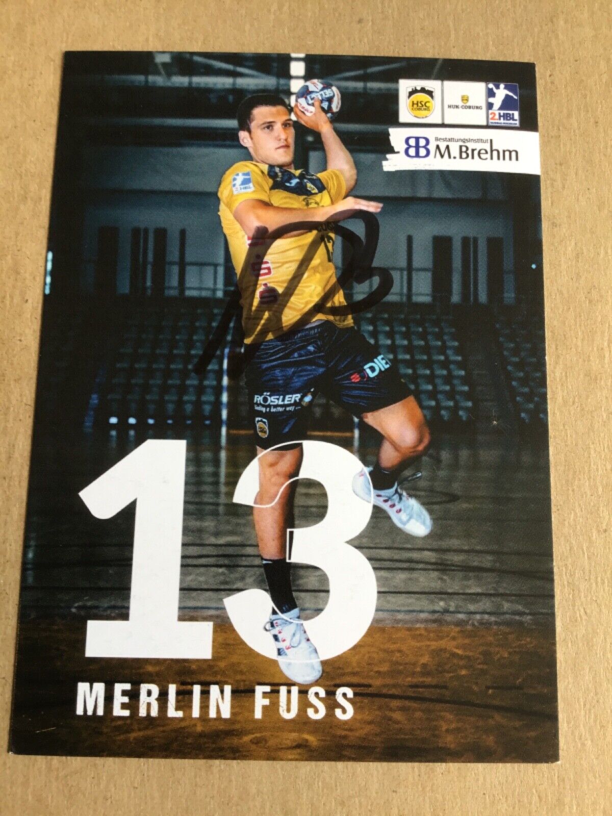 Merlin Fuß, Germany 🇩🇪 Handball HSC Coburg 2022/23 hand signed