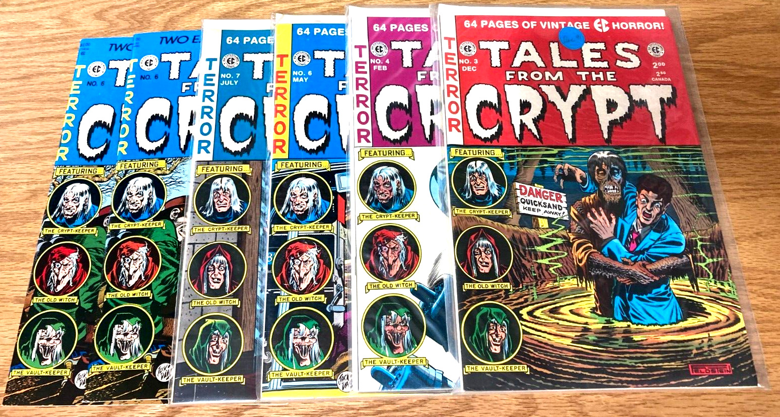 Lot 6 EC Classics Reprint Tales Crypt #,3,4,6,7 Two Gladstone #6\'s