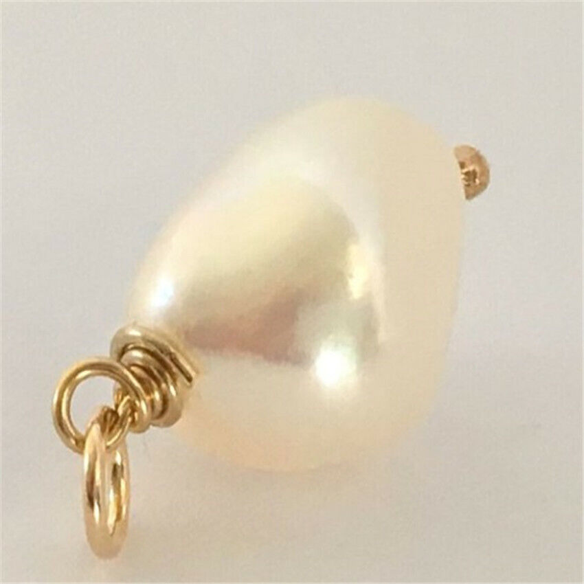 11-12mm huge white Baroque pearl pendant 18k noble Wedding delicate Flawless