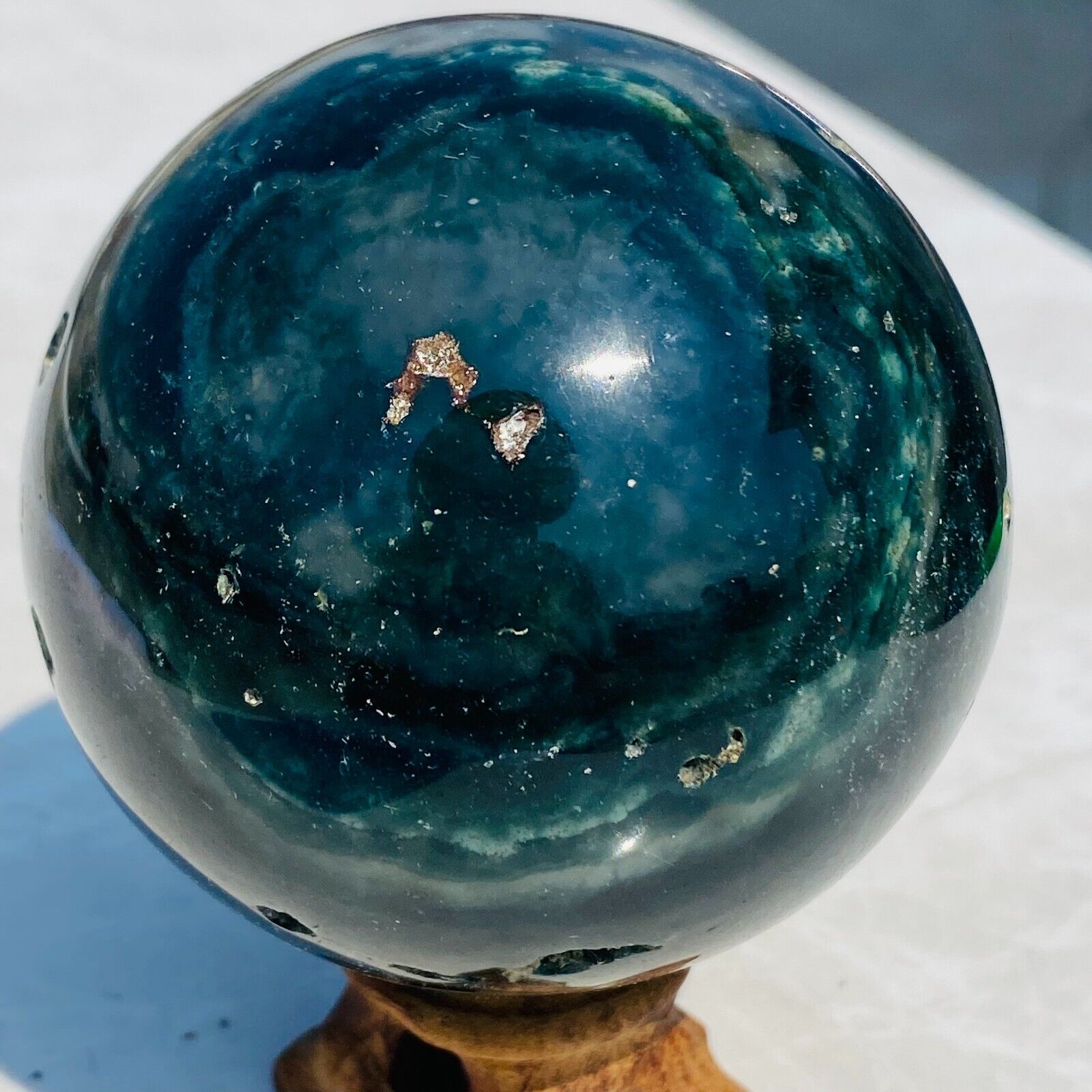 480g Miraculous Natural Colourful Ocean Jasper Quartz Crystal Sphere Healing