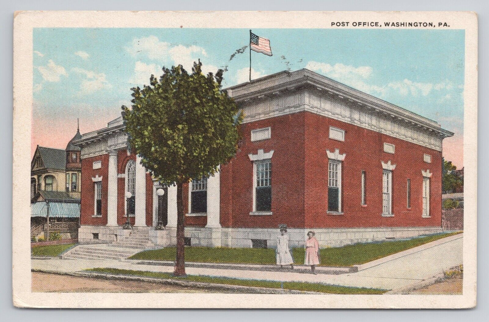 Postcard Post Office Washington Pennsylvania 1922