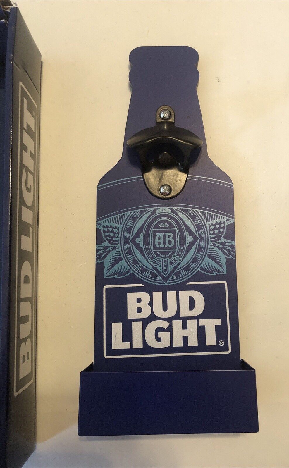 Super Cool Wooden Bud Light Bottle Opener & Cap Catcher Brand New 