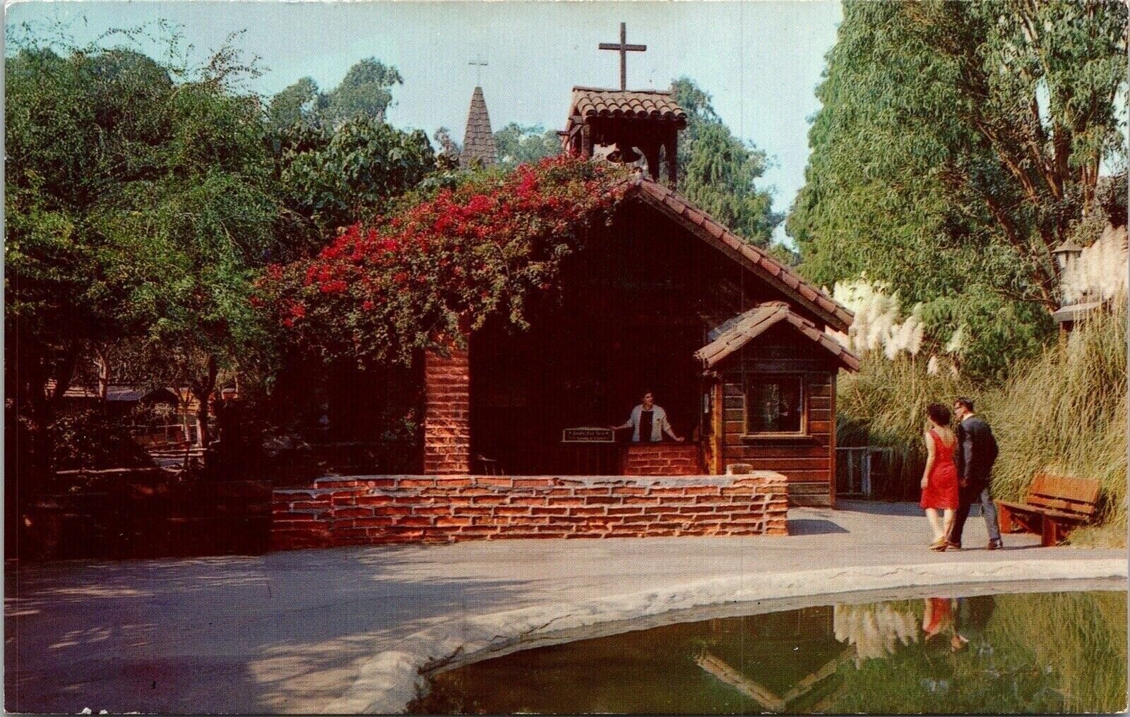 Little Chapel Lake Adobe Chapel Christ Brea California CA Cancel PM Postcard