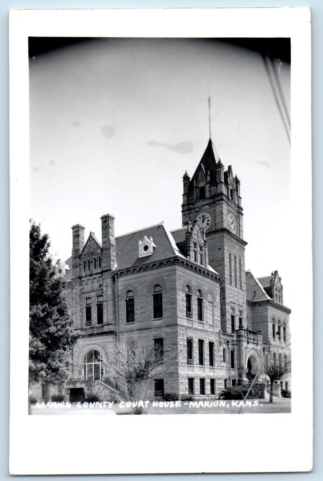 Marion Kansas KS Postcard RPPC Photo Marion County Court House Building c1910's