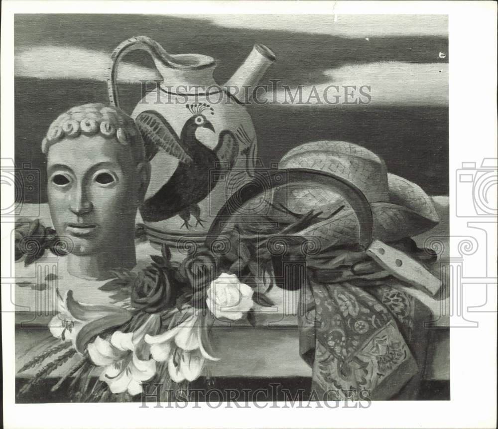 1945 Press Photo Jean Paul Slusser painting, won the Anna Scripps Whitcomb Prize