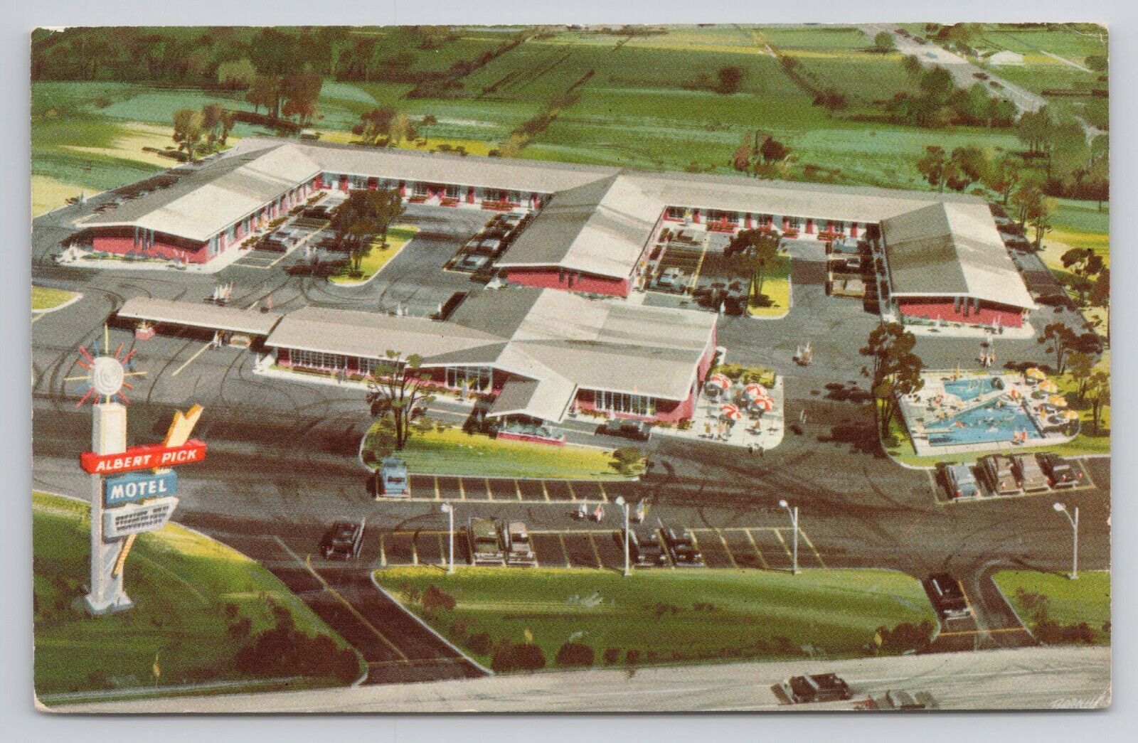 Postcard Albert Pick Motel St Louis Missouri