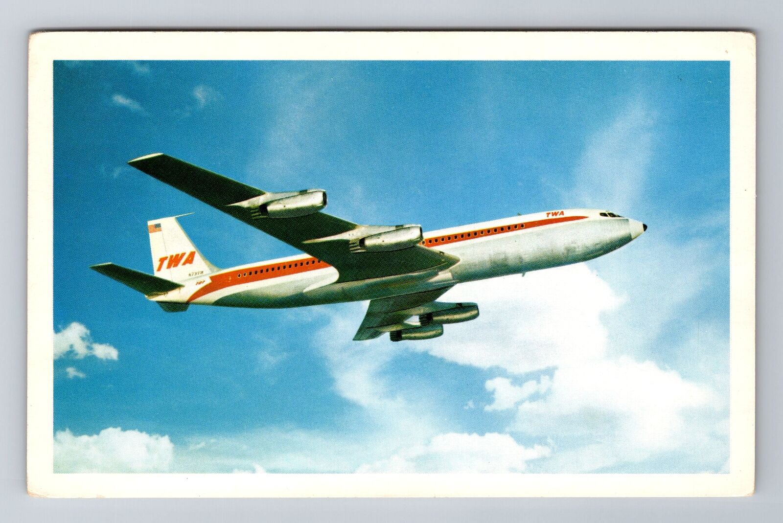 TWA Super Jet, Plane, Transportation, Vintage Souvenir Postcard