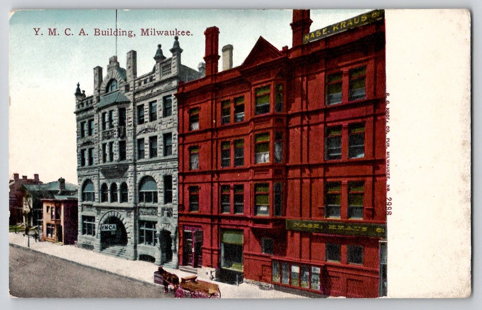 Milwaukee YMCA & Nase Kraus Building Wisconsin WI Antique Postcard Unused 1910's