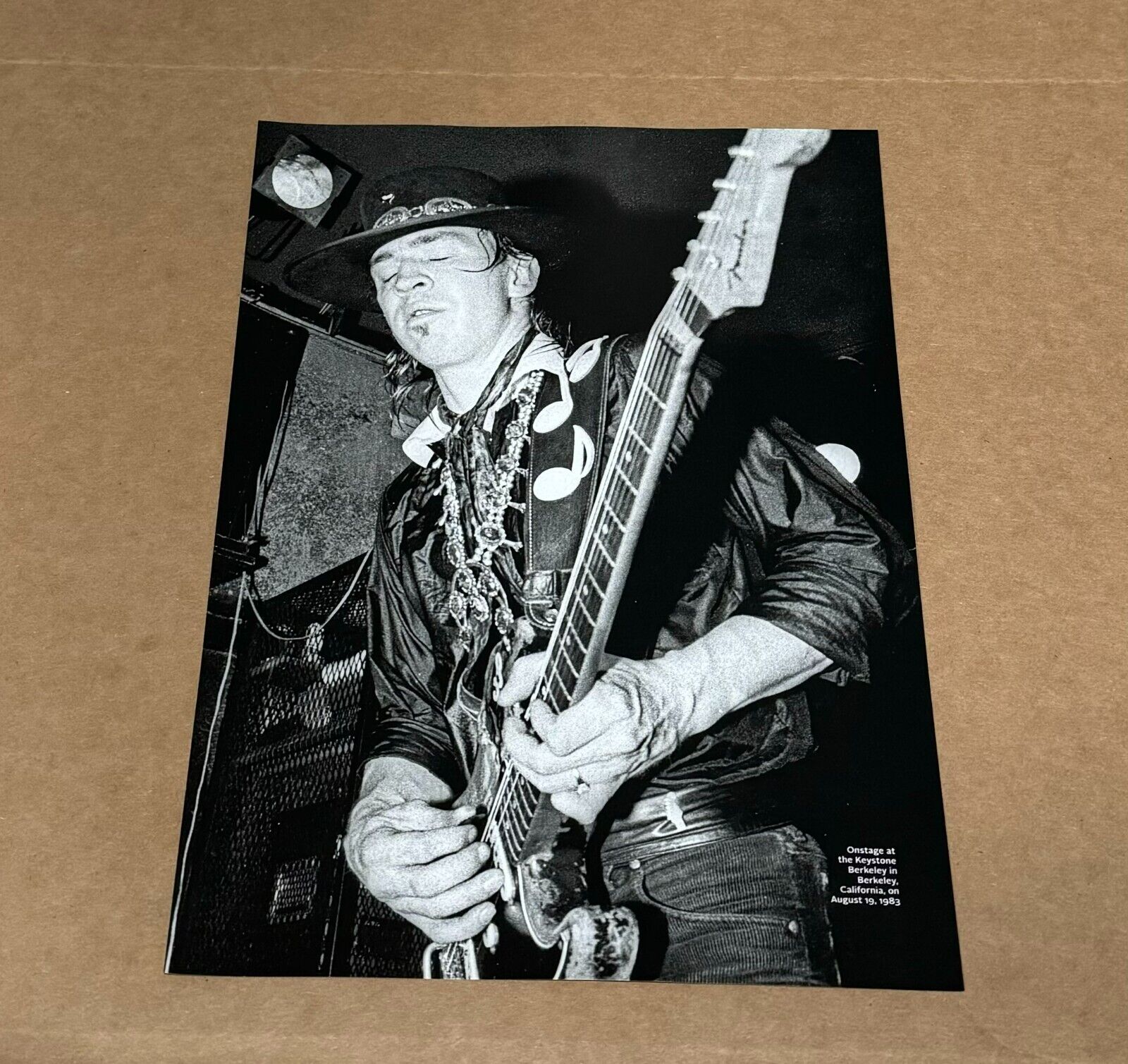 Stevie Ray Vaughan in Berkley CA 1983 - SRV - Music Print Ad Photo - 2013