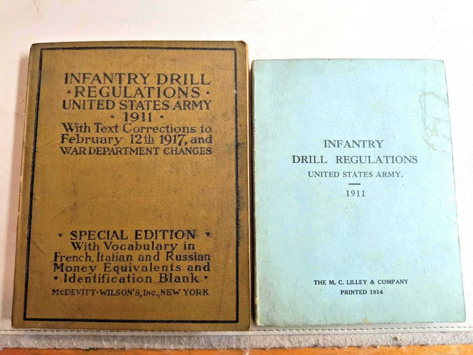 WWI 1911 Infantry Drill Regulations Book US Army Issued 1914 & 1917