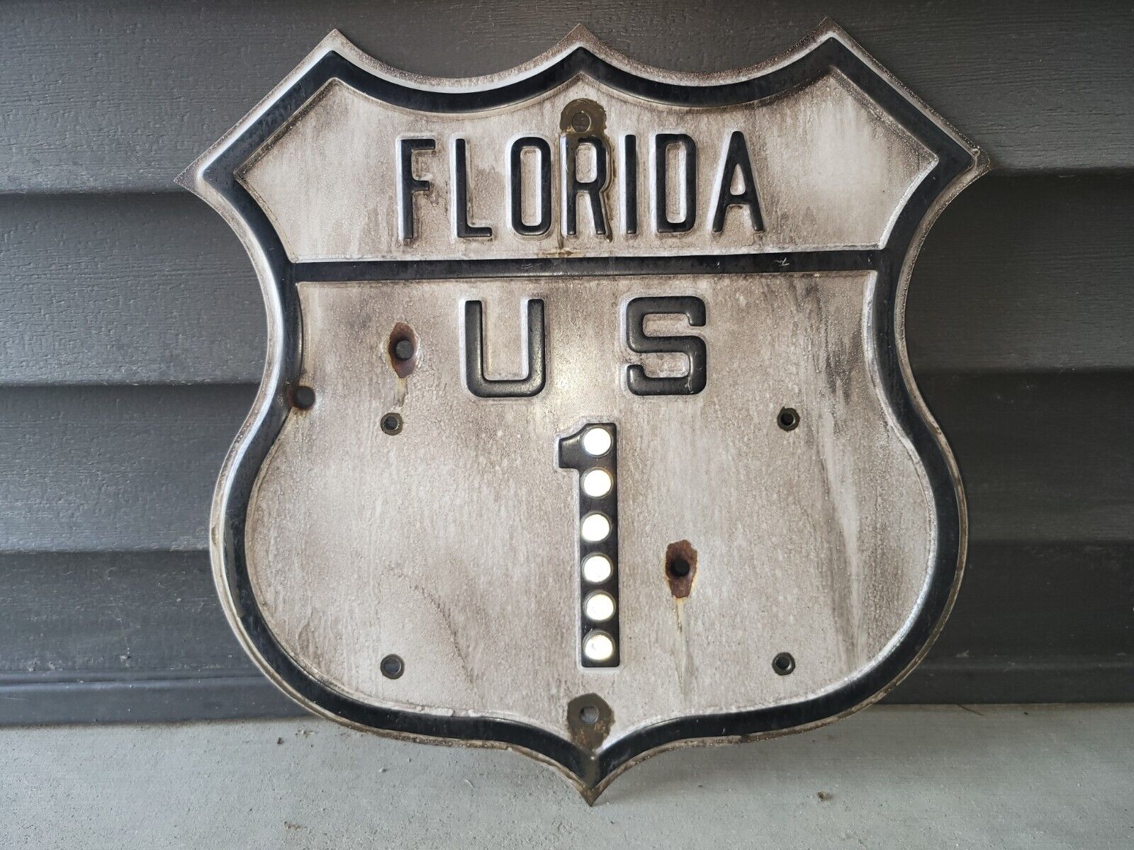 FLORIDA US ROUTE 1 HIGHWAY 1 STEEL SHIELD ROAD SIGN 16