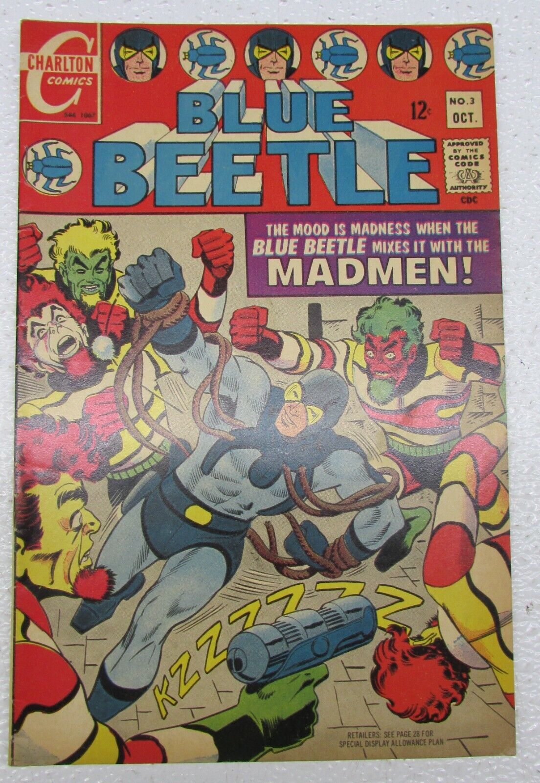 Vintage Comic Book Blue Beetle #3 OCT Charlton Comics 1967 Silver Age