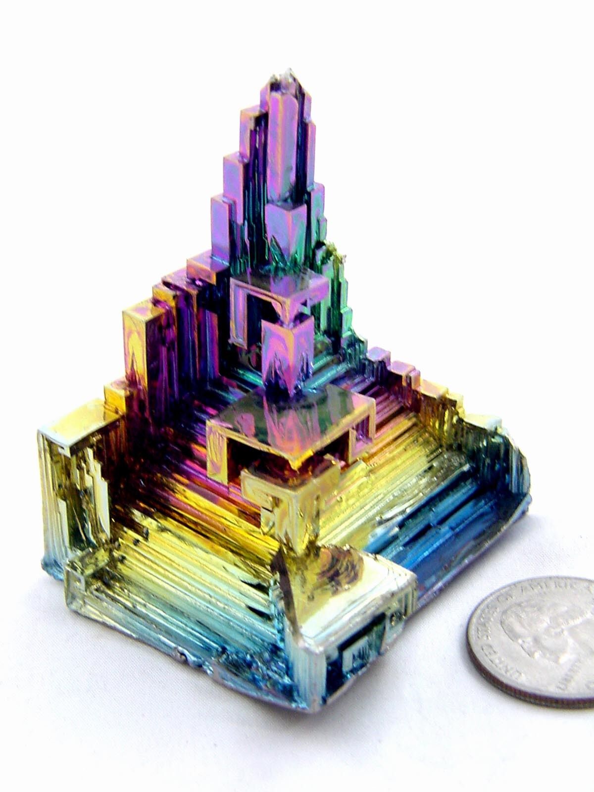 BUTW AAA grade Lab-Created Rainbow Colored Bismuth Crystals Lapidary 3747P