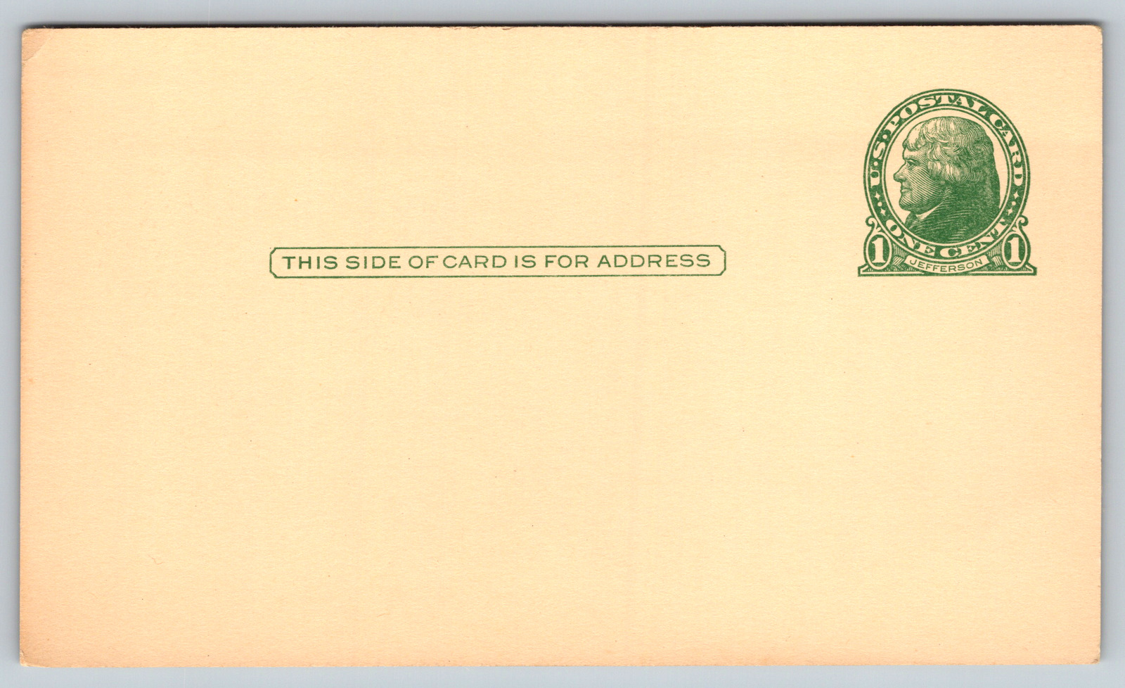 c1910s Jefferson Penny US Postal Card Green Antique Pioneer Postcard